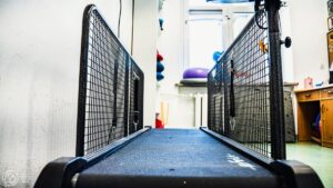 Bieżnia sucha - zbliżenie od frontu.